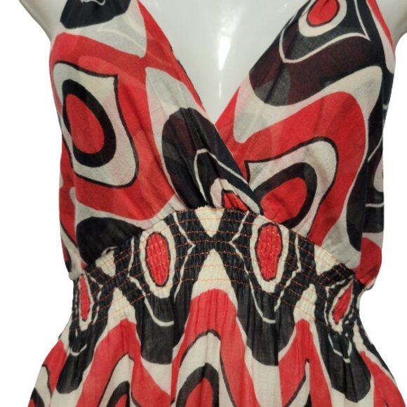 HALTER Tie Cotton Summer Midi Maxi Dress Size S/M - Picture 5 of 14